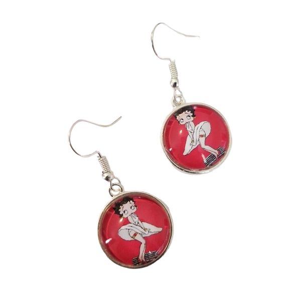 Handcrafted Betty Boop Earrings - Picture 2 of 4